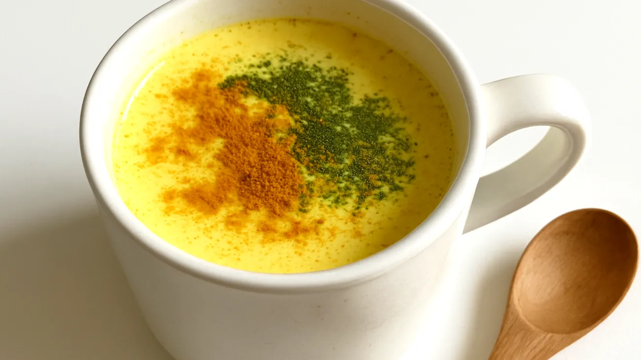 Goldene Milch mit Brahmi-Pulver (Bacopa monnieri)"