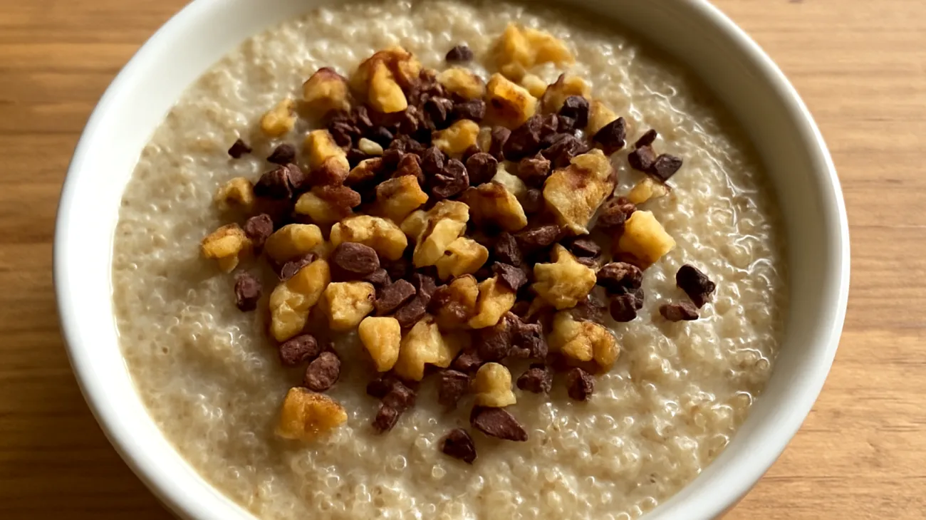 Amaranth-Quinoa-Porridge mit Walnüssen und Kakao-Nibs"