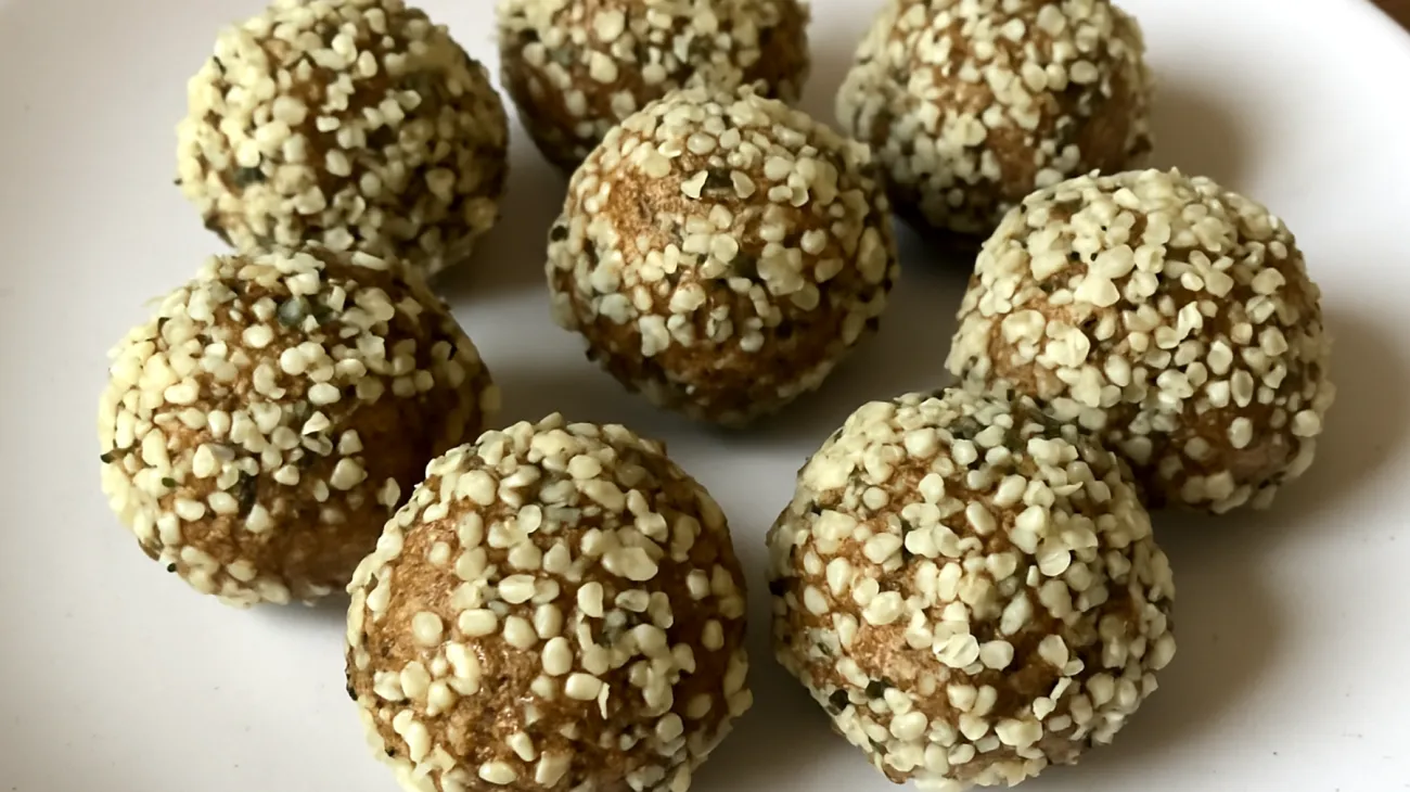 Miso-Tahini Energy Balls mit Hanfsamen"